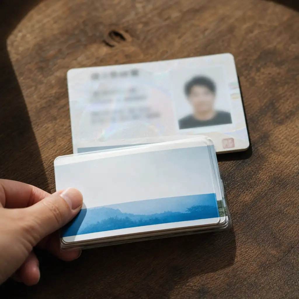 주민등록증과 지역사랑상품권 이미지, 자격 조건 체크 개념 시각화